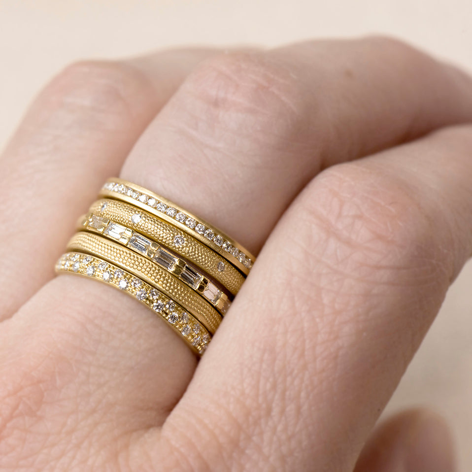 Pave diamond band yellow gold shop