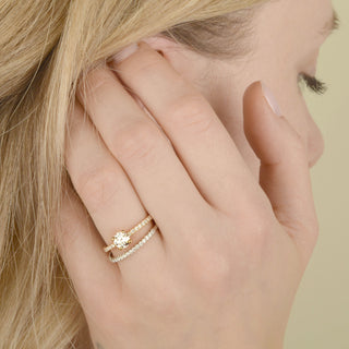 Solitaire Bridal Mount W/ Fishtail Hearts + Arrows Diamond Shoulders - Anne Sportun Fine Jewellery