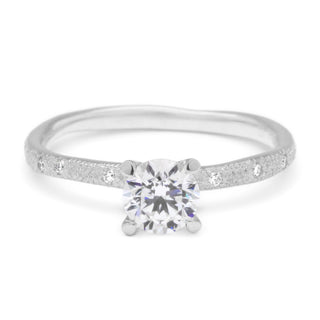 Solitaire Bridal Mount with Stardust Wonky Band
