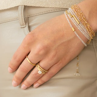 Gold Tied Gemstone Wrap Bracelet