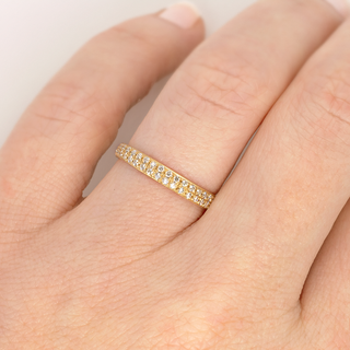 One-Of-A-Kind Wonky Two Row Pave Diamond Band