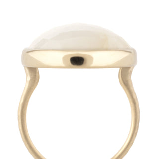 One of a Kind White Sapphire Hammered Ring - Anne Sportun Fine Jewellery