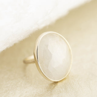 One of a Kind White Sapphire Hammered Ring - Anne Sportun Fine Jewellery