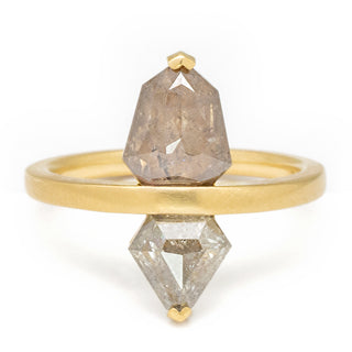 One of a Kind Double Pentagon Diamond Ring - Anne Sportun Fine Jewellery
