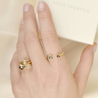 One of a Kind Rose Cushion Diamond Ring - Anne Sportun Fine Jewellery