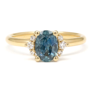 Oval Montana Sapphire and Diamond Ring