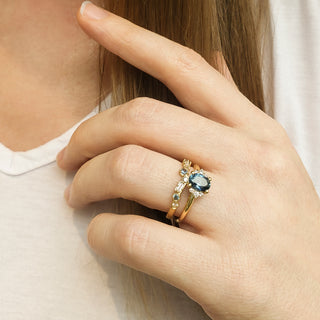 Oval Montana Sapphire and Diamond Ring