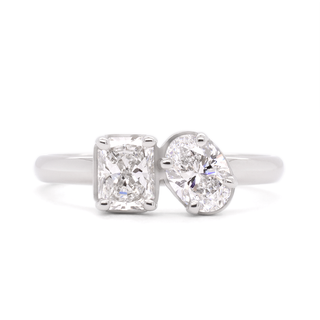 Toi et Moi Oval and Radiant Diamond Ring