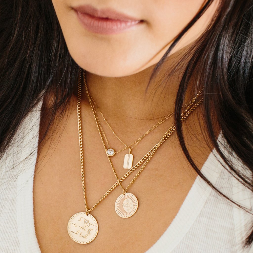 Coin edge online tag pendant
