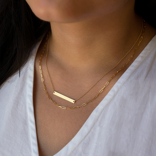 2mm Delicate Paperclip Chain | Gold