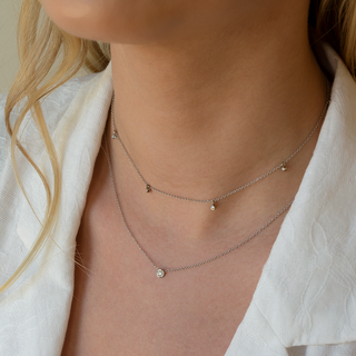 Diamond v shop necklace