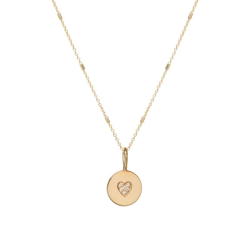 Pave diamond shop disc pendant