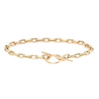Medium Oval Link Chain Toggle Bracelet | 14k