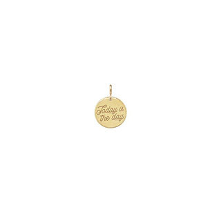 Small Forever Medallion Disc Charm | 14k