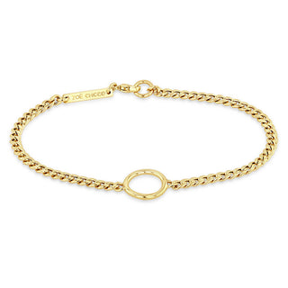 Circle Small Curb Chain Bracelet | 14k
