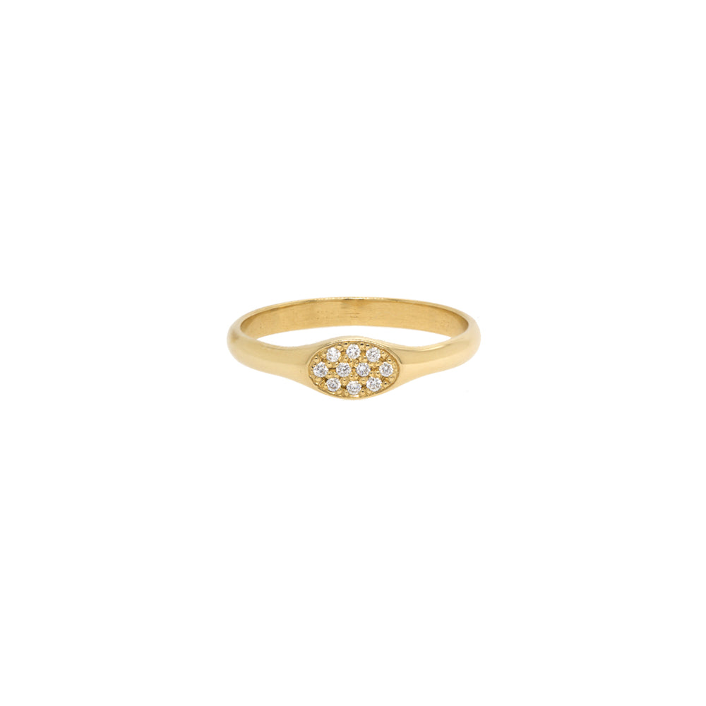 Pave diamond on sale signet ring