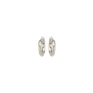 EXTRA SMALL HINGE HUGGIE HOOPS - 14K WHITE GOLD