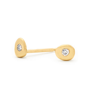 "Freckle" Stud Earrings with Diamonds - Gold
