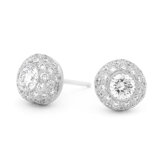 Pave Diamond Turkish Ball Earrings