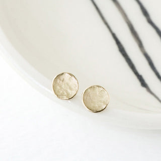 Delicate Hammered Disc Stud Earrings - Anne Sportun Fine Jewellery