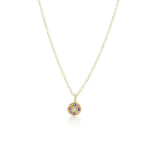 Floret Charm Necklace | Multi-Sapphire | 18k
