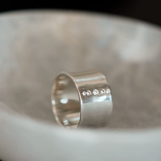 Diamond Line Cigar Band | Silver