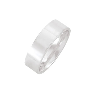 6mm Flat Top Comfort Fit Cigar Band | 14k White Gold