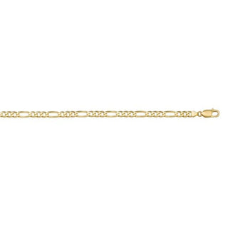 3.7mm Hollow Figaro Link Bracelet | 10k Yellow