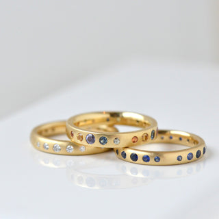 Multi-Colour Gypsy Set Sapphire Band - Anne Sportun Fine Jewellery