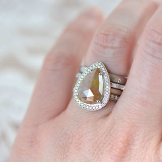 One of a Kind Copper Taupe Pear Diamond Ring - Anne Sportun Fine Jewellery
