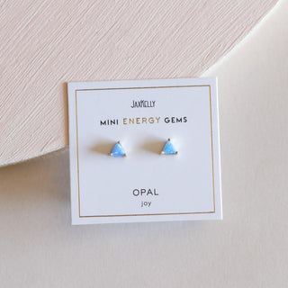 Fire Opal Mini Energy Gem Studs | Gold Plated